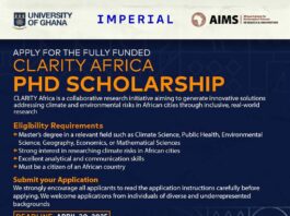 CLARITY-Africa PhD Scholarship 2025 | Fully-funded